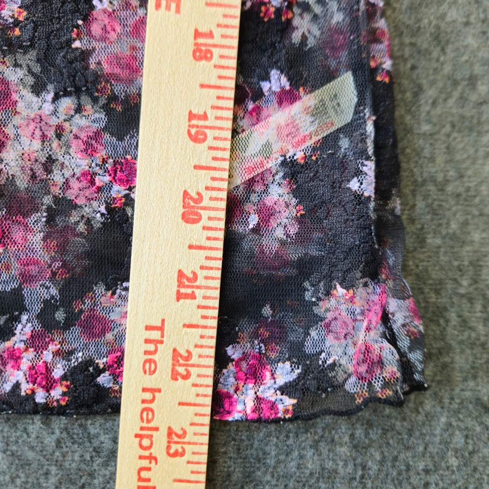 Free People Intimately Dark Floral Mesh Mock Neck Small Y2K 90s Layer Whimsigoth - Picture 8 of 11